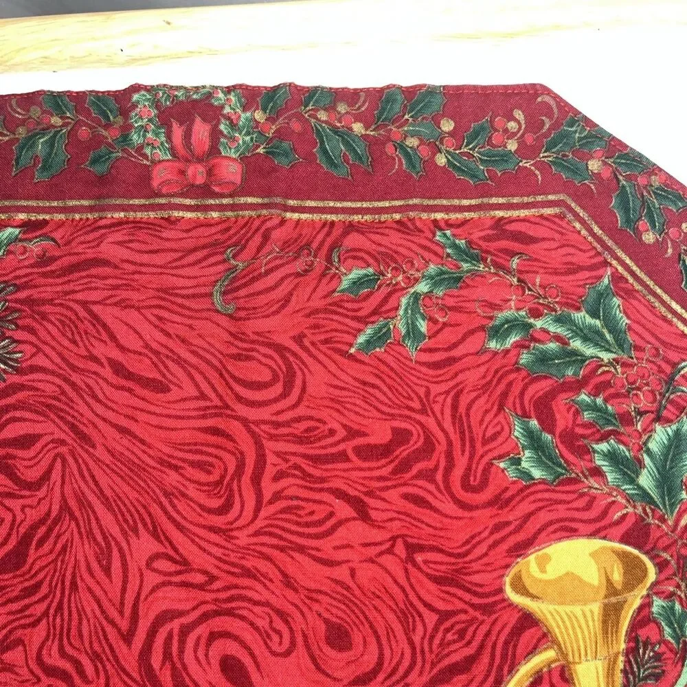 Vintage Handmade Christmas 4 Placemats Holiday Motifs 12x15 In Multicolor